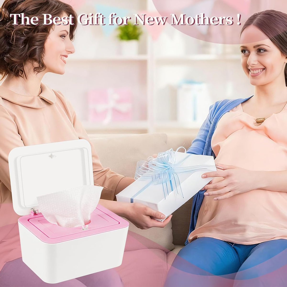 Baby Wipes Dispenser, One-Handed Operation Wipes Container, Grey