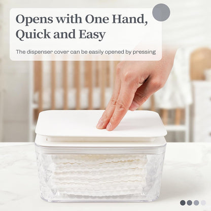 Baby Wipes Dispenser, One-Handed Operation Wipes Container, Grey