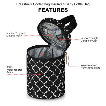 Breastmilk Cooler Bag, Insulated Baby Bottle Cooler Tote Bags for Nursing Mom Daycare