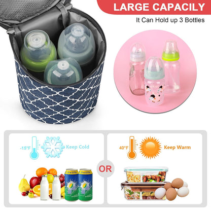 Breastmilk Cooler Bag, Insulated Baby Bottle Cooler Tote Bags for Nursing Mom Daycare
