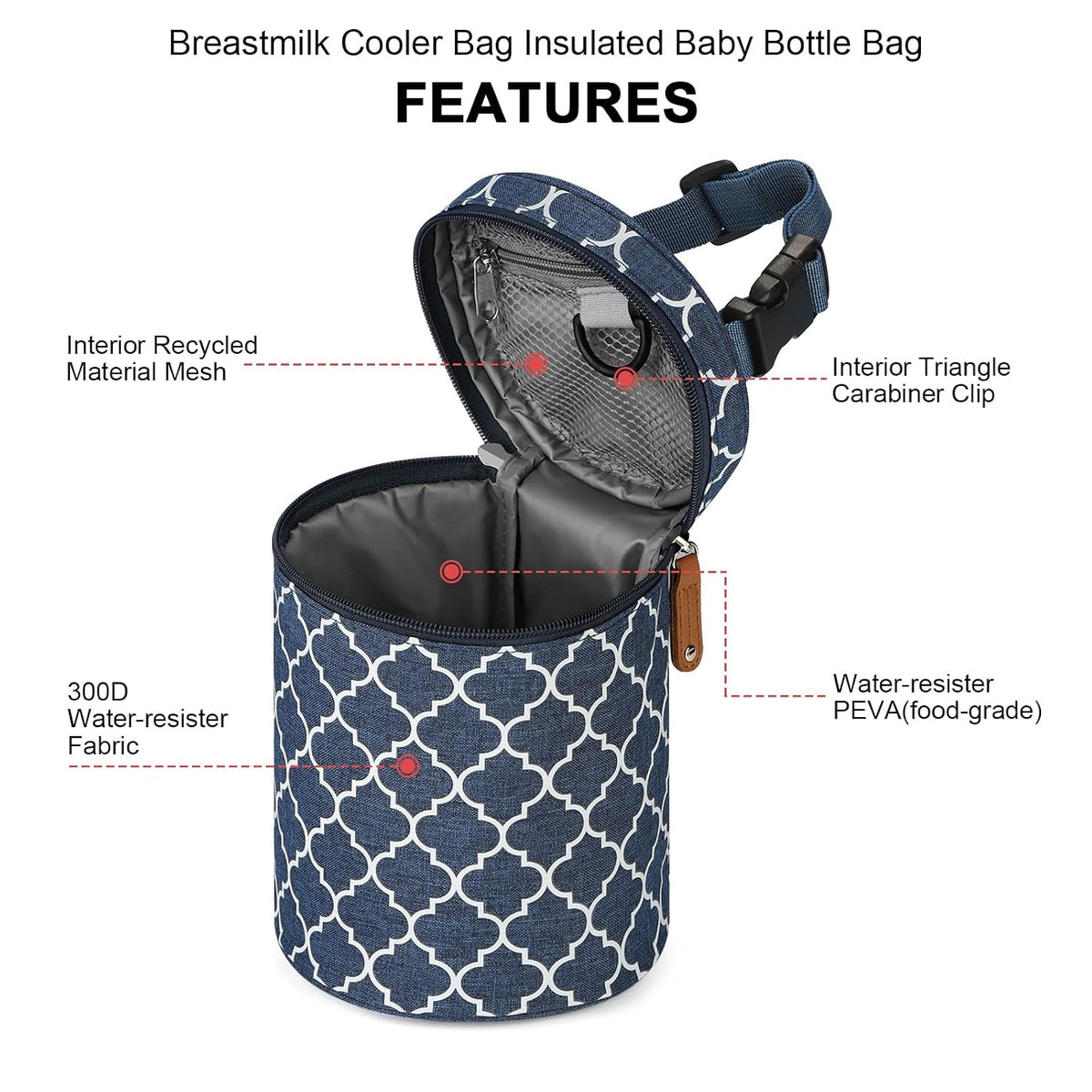 Breastmilk Cooler Bag, Insulated Baby Bottle Cooler Tote Bags for Nursing Mom Daycare