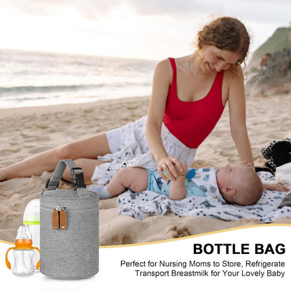 Breastmilk Cooler Bag, Insulated Baby Bottle Cooler Tote Bags for Nursing Mom Daycare