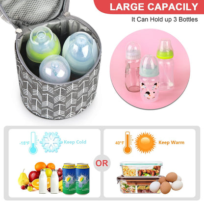 Breastmilk Cooler Bag, Insulated Baby Bottle Cooler Tote Bags for Nursing Mom Daycare