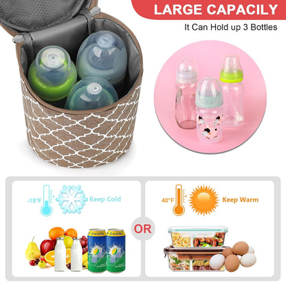 Breastmilk Cooler Bag, Insulated Baby Bottle Cooler Tote Bags for Nursing Mom Daycare