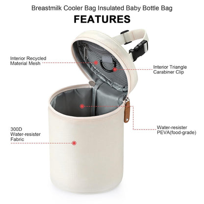 Breastmilk Cooler Bag, Insulated Baby Bottle Cooler Tote Bags for Nursing Mom Daycare