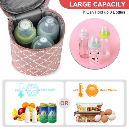 Breastmilk Cooler Bag, Insulated Baby Bottle Cooler Tote Bags for Nursing Mom Daycare