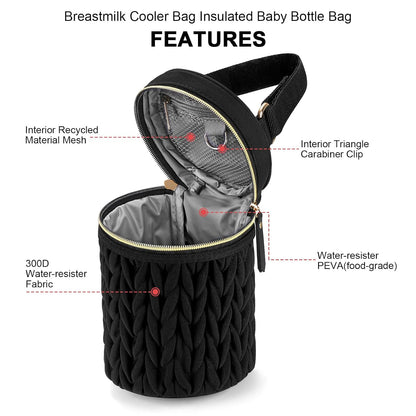 Breastmilk Cooler Bag, Insulated Baby Bottle Cooler Tote Bags for Nursing Mom Daycare
