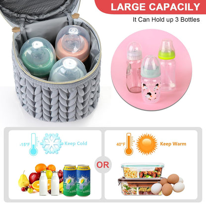 Breastmilk Cooler Bag, Insulated Baby Bottle Cooler Tote Bags for Nursing Mom Daycare
