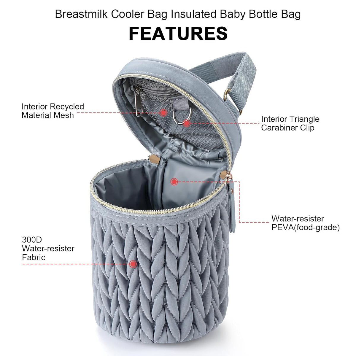Breastmilk Cooler Bag, Insulated Baby Bottle Cooler Tote Bags for Nursing Mom Daycare