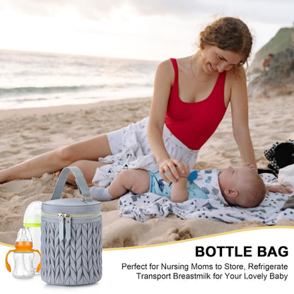 Breastmilk Cooler Bag, Insulated Baby Bottle Cooler Tote Bags for Nursing Mom Daycare