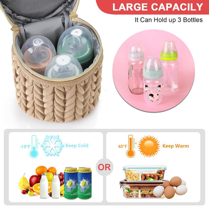 Breastmilk Cooler Bag, Insulated Baby Bottle Cooler Tote Bags for Nursing Mom Daycare