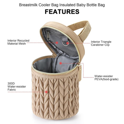 Breastmilk Cooler Bag, Insulated Baby Bottle Cooler Tote Bags for Nursing Mom Daycare