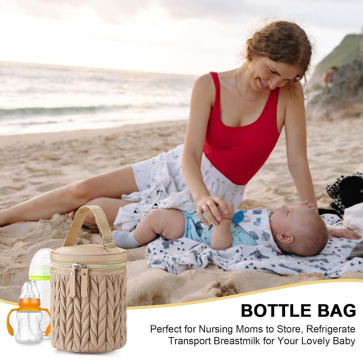 Breastmilk Cooler Bag, Insulated Baby Bottle Cooler Tote Bags for Nursing Mom Daycare