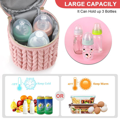 Breastmilk Cooler Bag, Insulated Baby Bottle Cooler Tote Bags for Nursing Mom Daycare