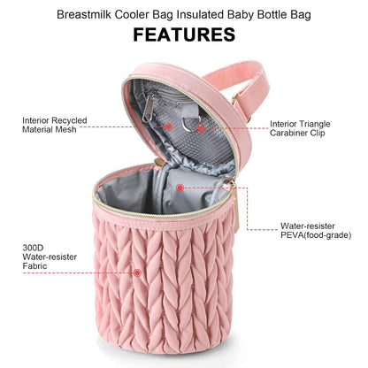 Breastmilk Cooler Bag, Insulated Baby Bottle Cooler Tote Bags for Nursing Mom Daycare