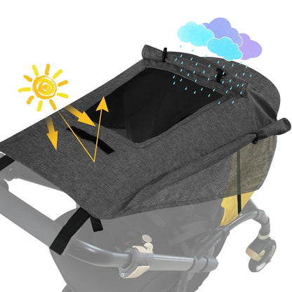 Buggy Sun Shade Universal Pram Sunshade Sun Cover for Strollers Pushchairs UV Protection Water Resistant Easy to Install, Deep Grey