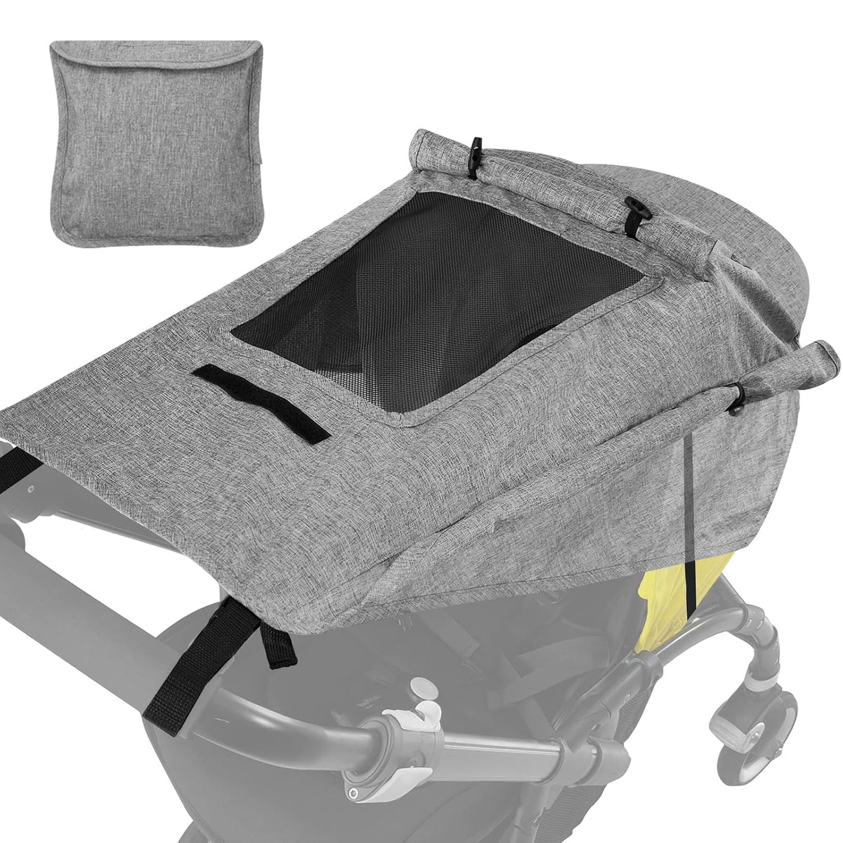 Buggy Sun Shade Universal Pram Sunshade Sun Cover for Strollers Pushchairs UV Protection Water Resistant Easy to Install, Deep Grey