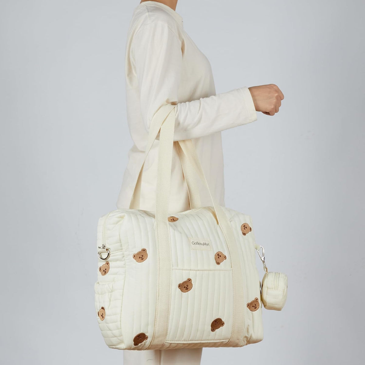 3pc Diaper Bag Tote Set, Hospital Bag for Labor & Delivery, Maternity Travel Bag with Changing Pad & Pacifier Case