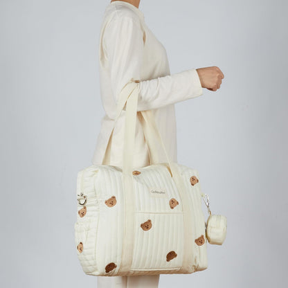 3pc Diaper Bag Tote Set, Hospital Bag for Labor & Delivery, Maternity Travel Bag with Changing Pad & Pacifier Case
