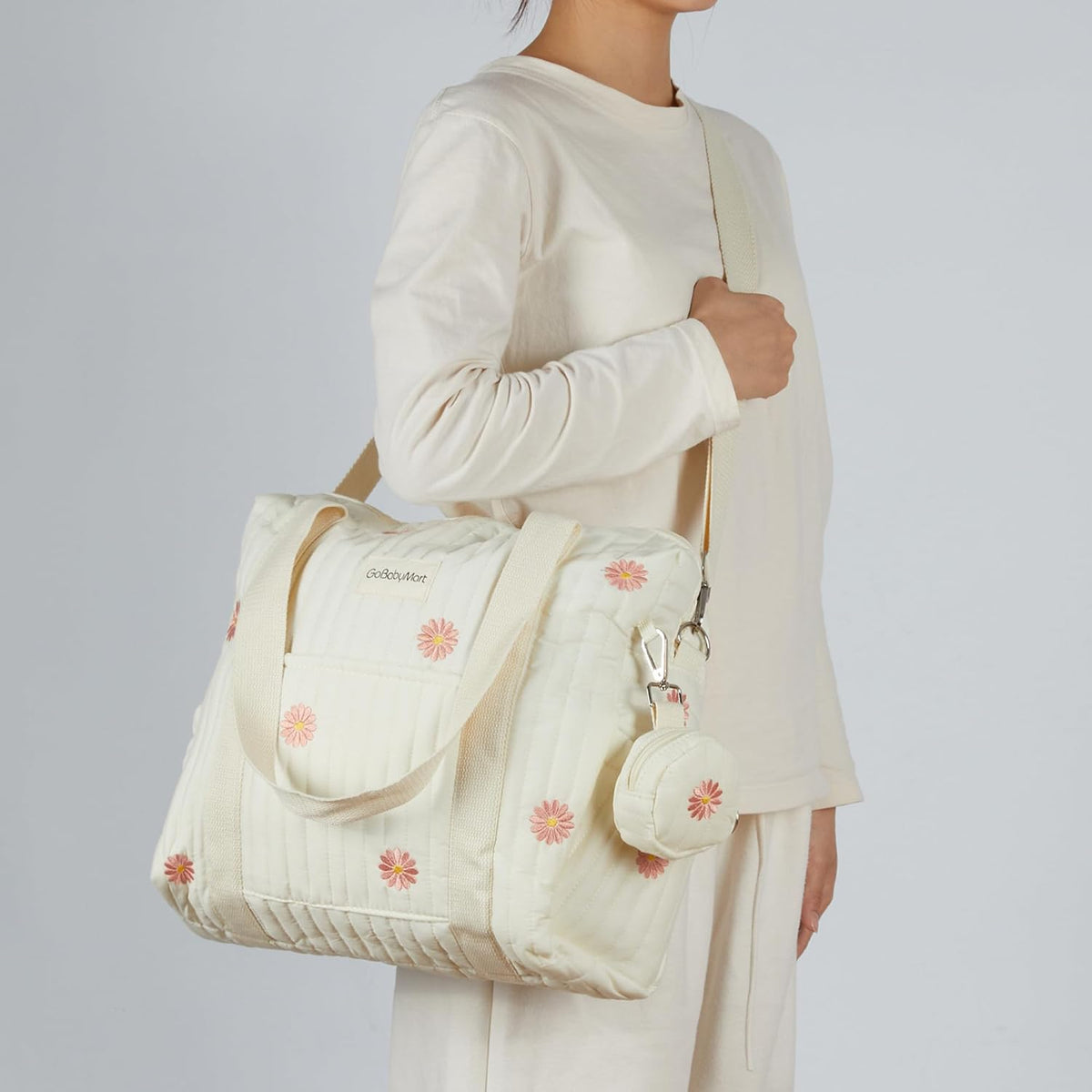 3pc Diaper Bag Tote Set, Hospital Bag for Labor & Delivery, Maternity Travel Bag with Changing Pad & Pacifier Case
