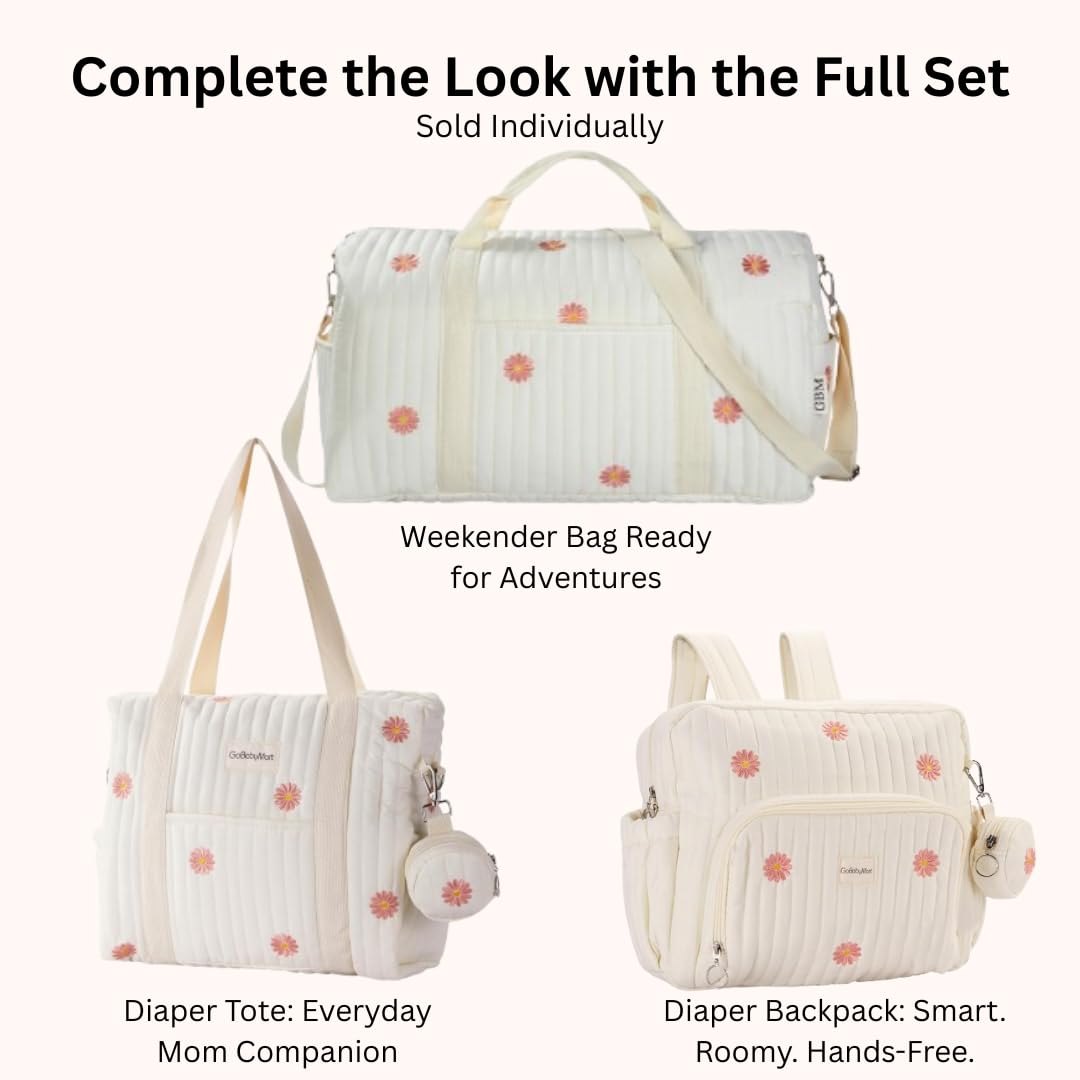 3pc Diaper Bag Tote Set, Hospital Bag for Labor & Delivery, Maternity Travel Bag with Changing Pad & Pacifier Case