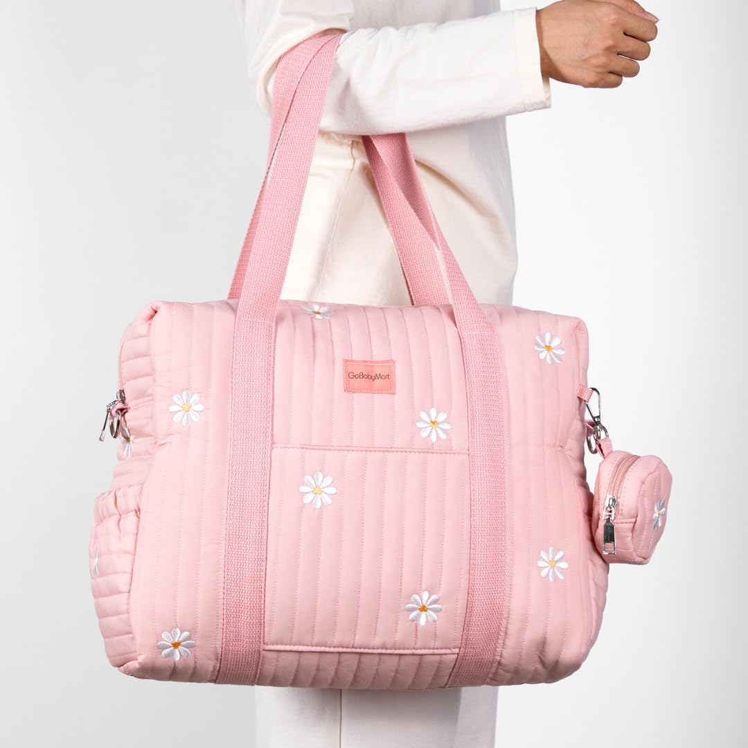 3pc Diaper Bag Tote Set, Hospital Bag for Labor & Delivery, Maternity Travel Bag with Changing Pad & Pacifier Case