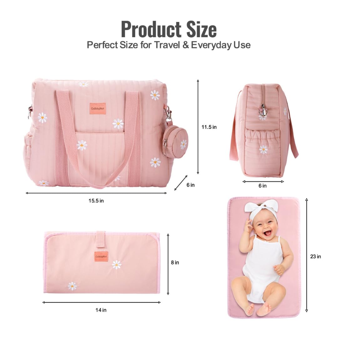 3pc Diaper Bag Tote Set, Hospital Bag for Labor & Delivery, Maternity Travel Bag with Changing Pad & Pacifier Case