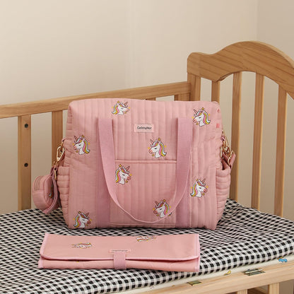 3pc Diaper Bag Tote Set, Hospital Bag for Labor & Delivery, Maternity Travel Bag with Changing Pad & Pacifier Case