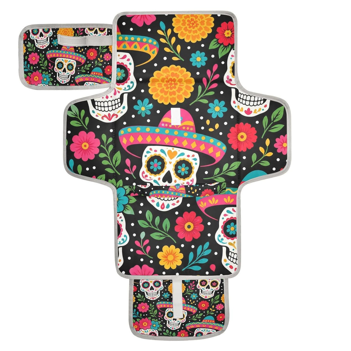Sugar Skull Pattern Portable Diaper Changing Pad Pram