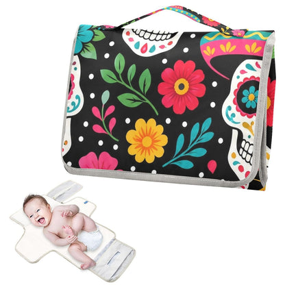Sugar Skull Pattern Portable Diaper Changing Pad Pram
