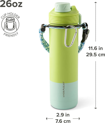 Zenith Chugger 40 oz Stainless Steel Bottle with Carabiner, Compass, Signal Whistle, and Fire Starter - Rain Powder Coat
