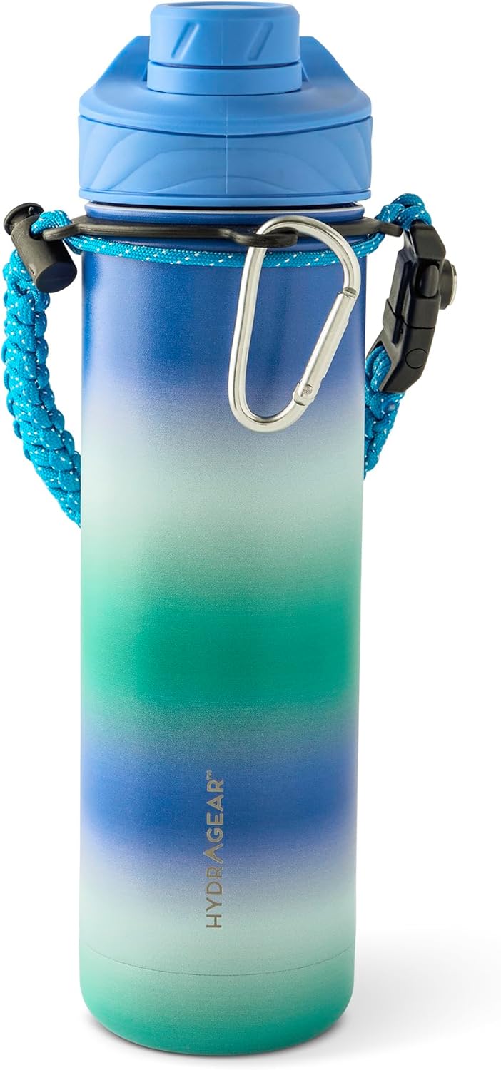 Zenith Chugger 40 oz Stainless Steel Bottle with Carabiner, Compass, Signal Whistle, and Fire Starter - Rain Powder Coat