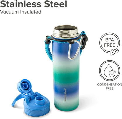Zenith Chugger 40 oz Stainless Steel Bottle with Carabiner, Compass, Signal Whistle, and Fire Starter - Rain Powder Coat