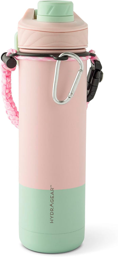 Zenith Chugger 40 oz Stainless Steel Bottle with Carabiner, Compass, Signal Whistle, and Fire Starter - Rain Powder Coat