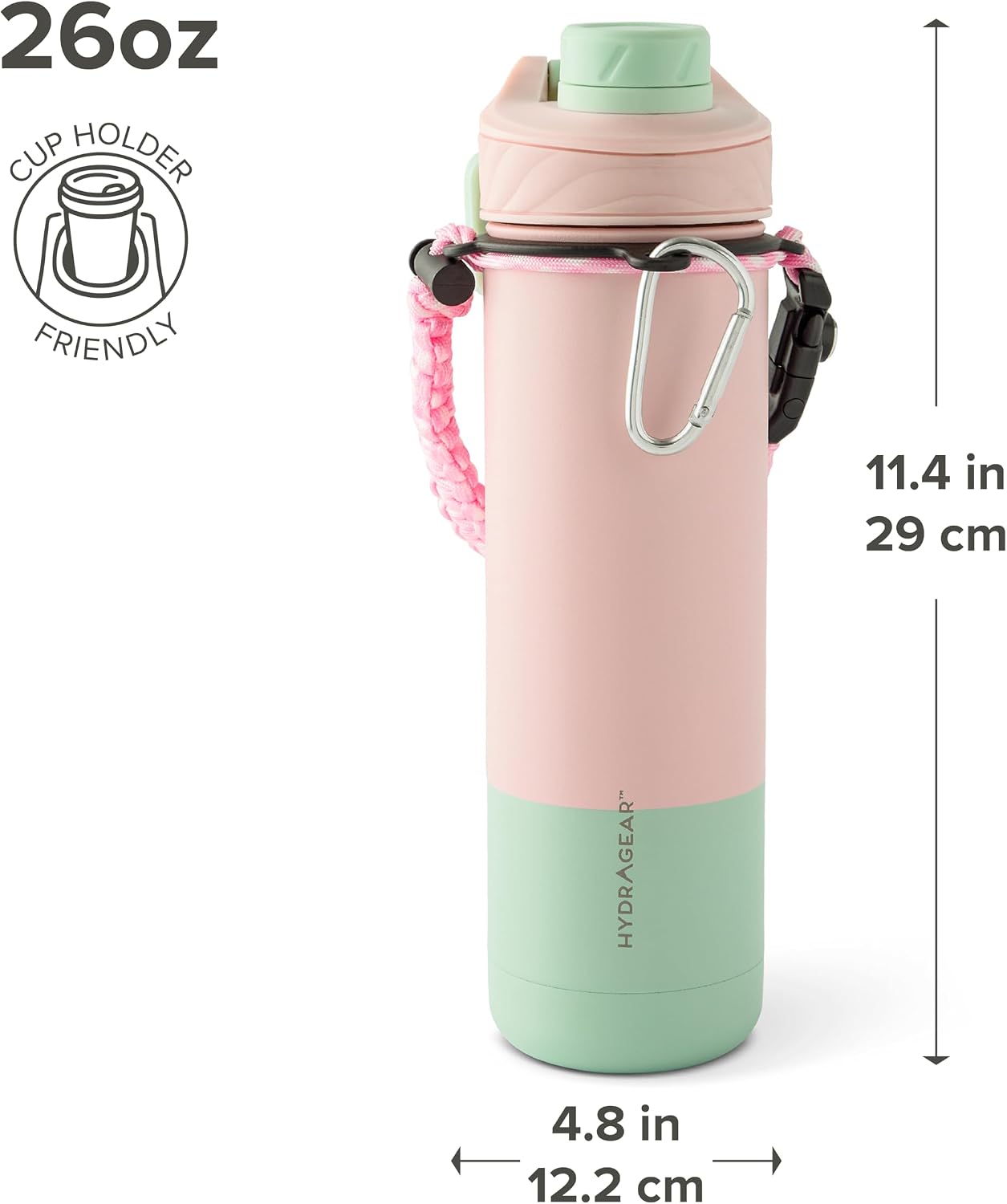 Zenith Chugger 40 oz Stainless Steel Bottle with Carabiner, Compass, Signal Whistle, and Fire Starter - Rain Powder Coat