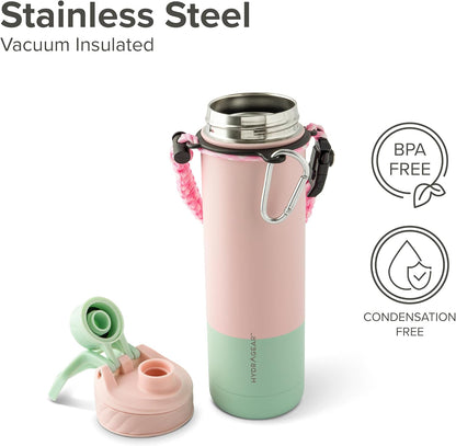Zenith Chugger 40 oz Stainless Steel Bottle with Carabiner, Compass, Signal Whistle, and Fire Starter - Rain Powder Coat