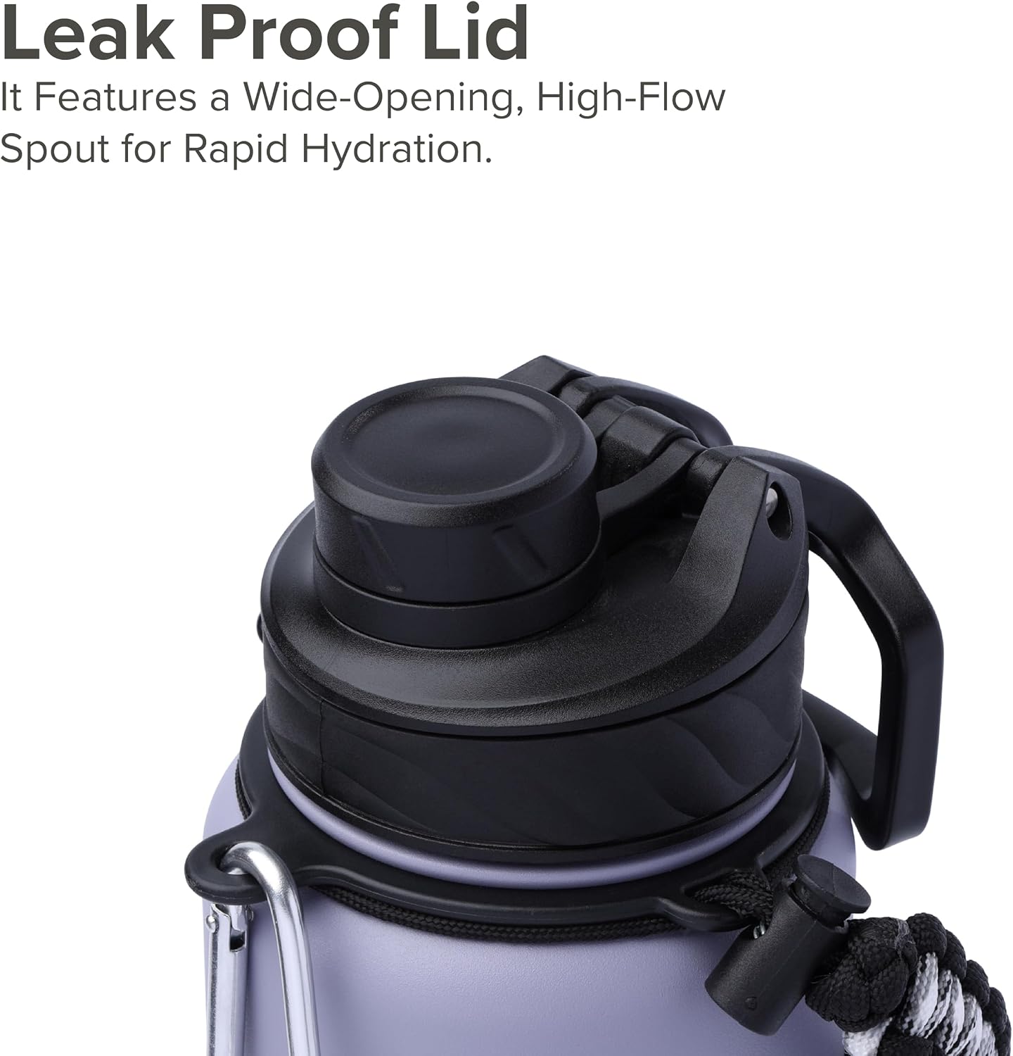 Zenith Chugger 40 oz Stainless Steel Bottle with Carabiner, Compass, Signal Whistle, and Fire Starter - Rain Powder Coat