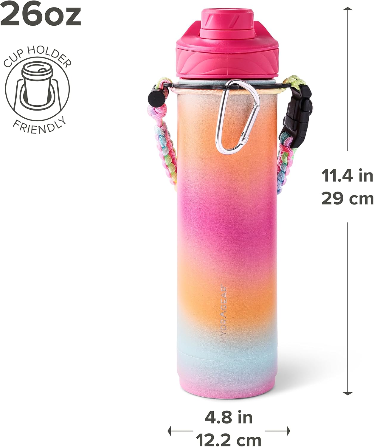 Zenith Chugger 40 oz Stainless Steel Bottle with Carabiner, Compass, Signal Whistle, and Fire Starter - Rain Powder Coat