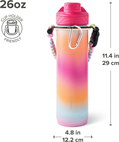 Zenith Chugger 40 oz Stainless Steel Bottle with Carabiner, Compass, Signal Whistle, and Fire Starter - Rain Powder Coat