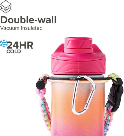 Zenith Chugger 40 oz Stainless Steel Bottle with Carabiner, Compass, Signal Whistle, and Fire Starter - Rain Powder Coat