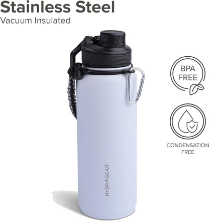 Zenith Chugger 40 oz Stainless Steel Bottle with Carabiner, Compass, Signal Whistle, and Fire Starter - Rain Powder Coat