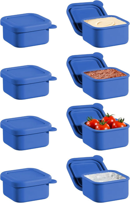 8 PCS 2 Cup Silicone Freezer Molds With Lid, 16oz, Blue