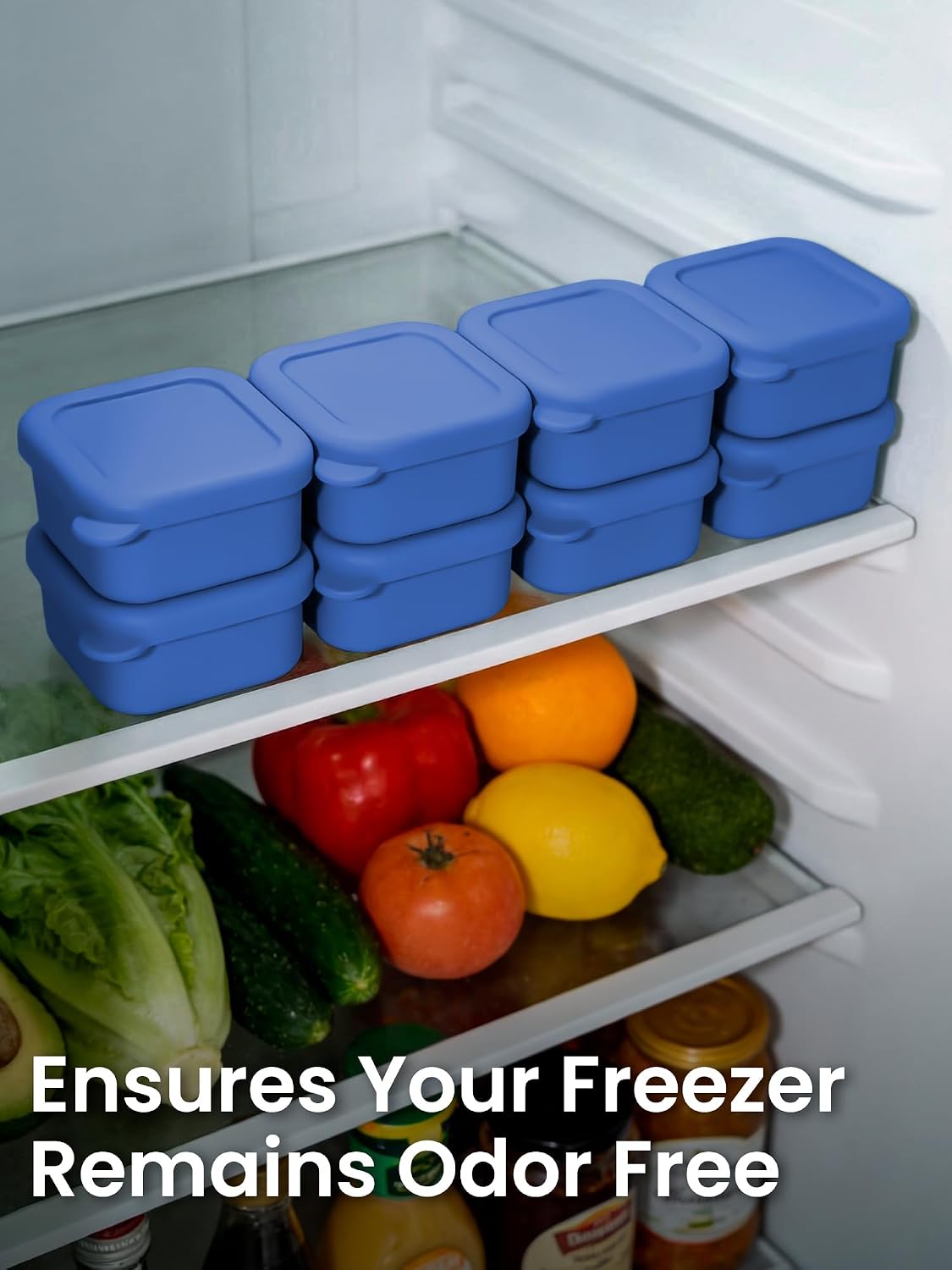 8 PCS 2 Cup Silicone Freezer Molds With Lid, 16oz, Blue