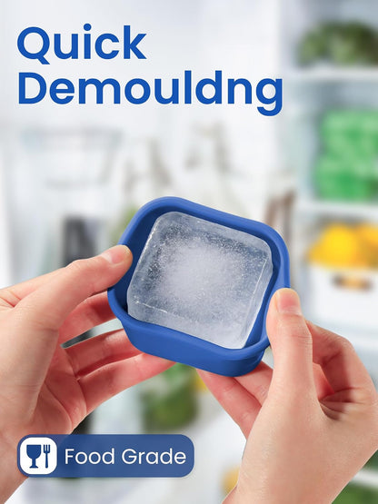 8 PCS 2 Cup Silicone Freezer Molds With Lid, 16oz, Blue
