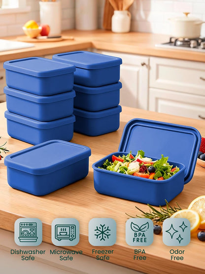 8 PCS 2 Cup Silicone Freezer Molds With Lid, 16oz, Blue