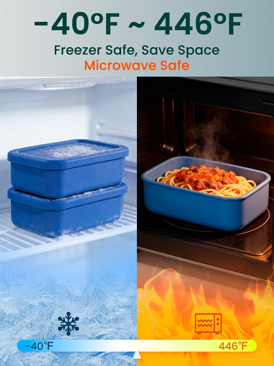 8 PCS 2 Cup Silicone Freezer Molds With Lid, 16oz, Blue