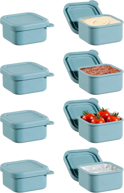8 PCS 2 Cup Silicone Freezer Molds With Lid, 16oz, Blue