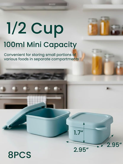8 PCS 2 Cup Silicone Freezer Molds With Lid, 16oz, Blue