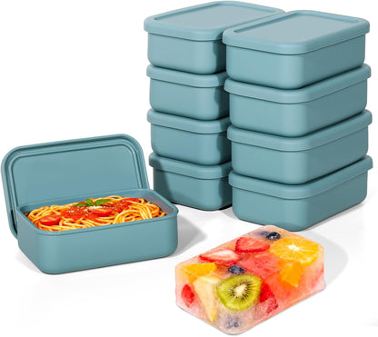 8 PCS 2 Cup Silicone Freezer Molds With Lid, 16oz, Blue