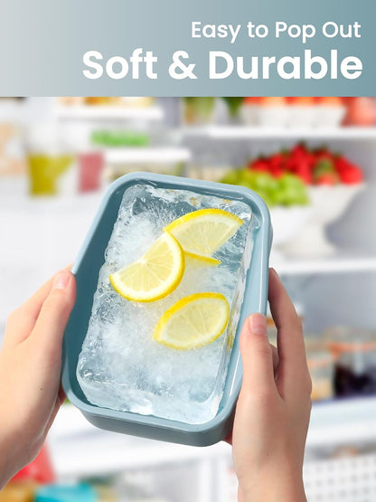 8 PCS 2 Cup Silicone Freezer Molds With Lid, 16oz, Blue